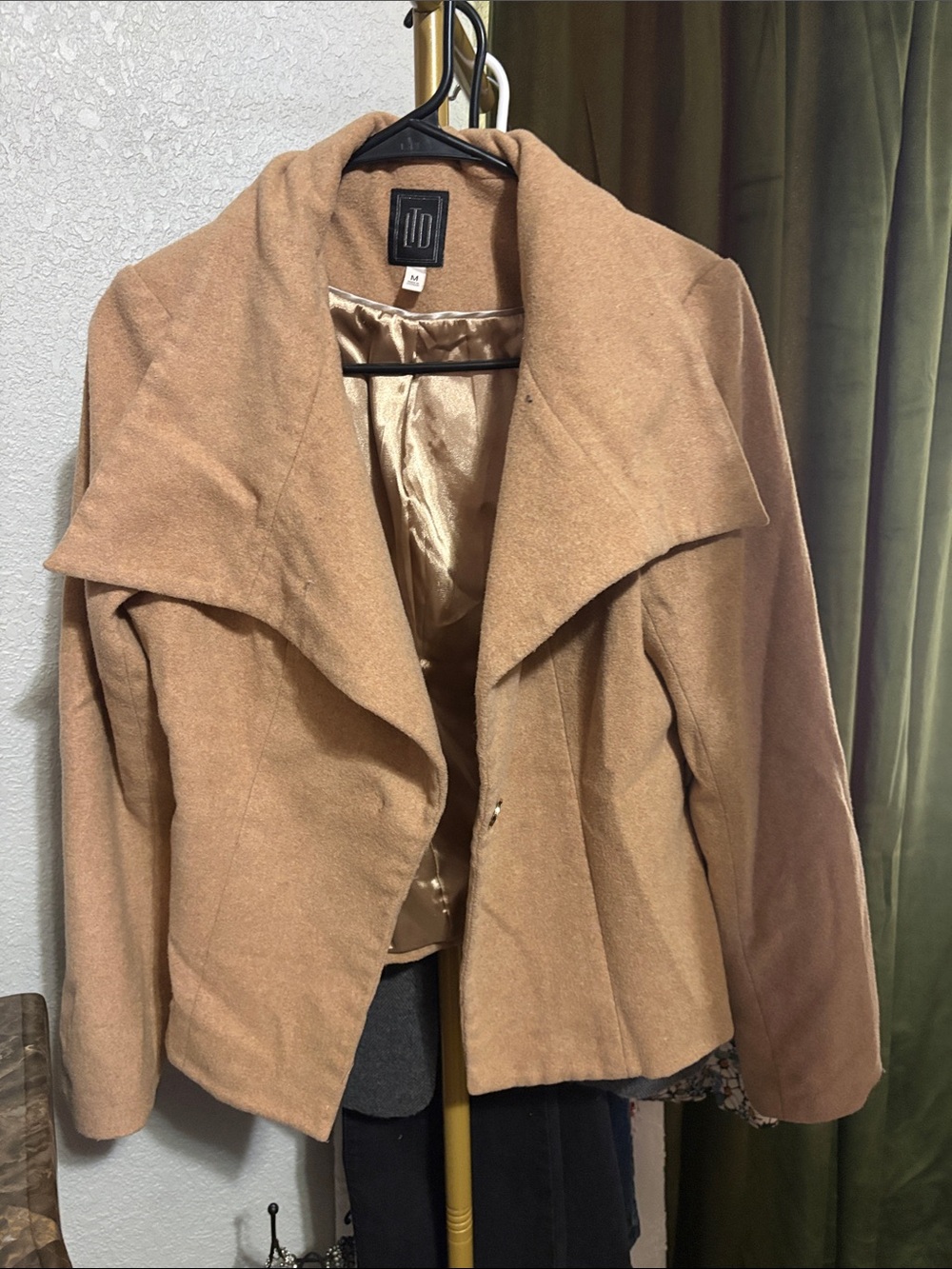 The Limited Tan Open-Front Draped Blazer